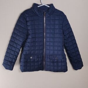 Carrément Beau Girls Quilted Jacket With Hidden Hood